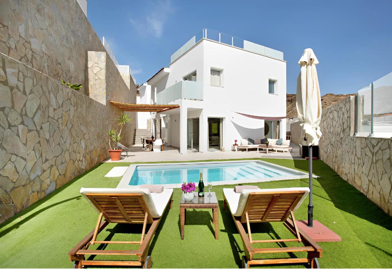 Dream Villa With Heated Pool, Rooftop & Ocean Views Mogán Buitenkant foto